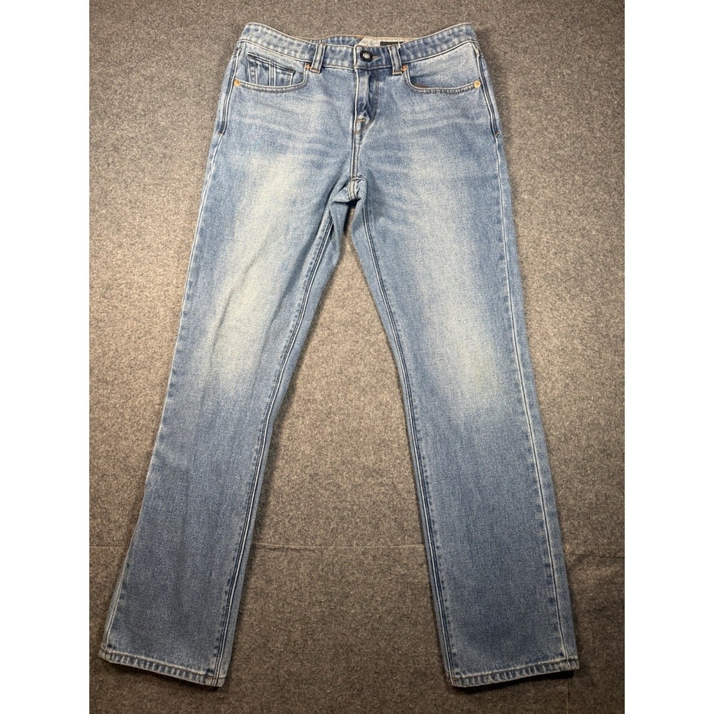 Volcom Vorta Slim Straight Denim Jeans Light Wash Size 29